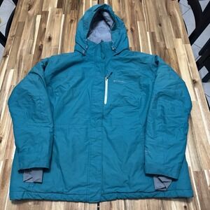 Columbia Alpine Action Jacket Womens 3X Teal Omni Heat Insulated Full Zip Hooded